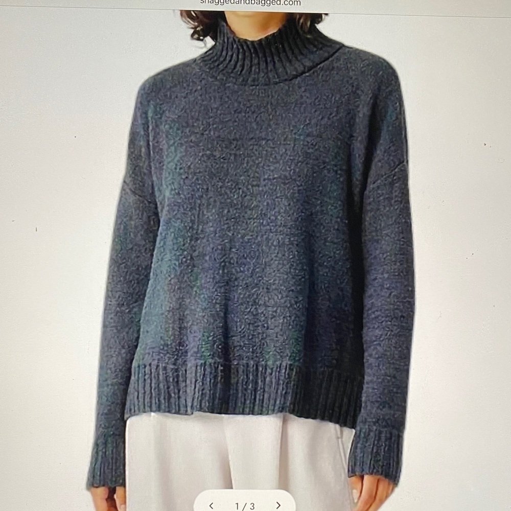 Eileen Fisher charcoal Organic Cotton Turtleneck Sweater